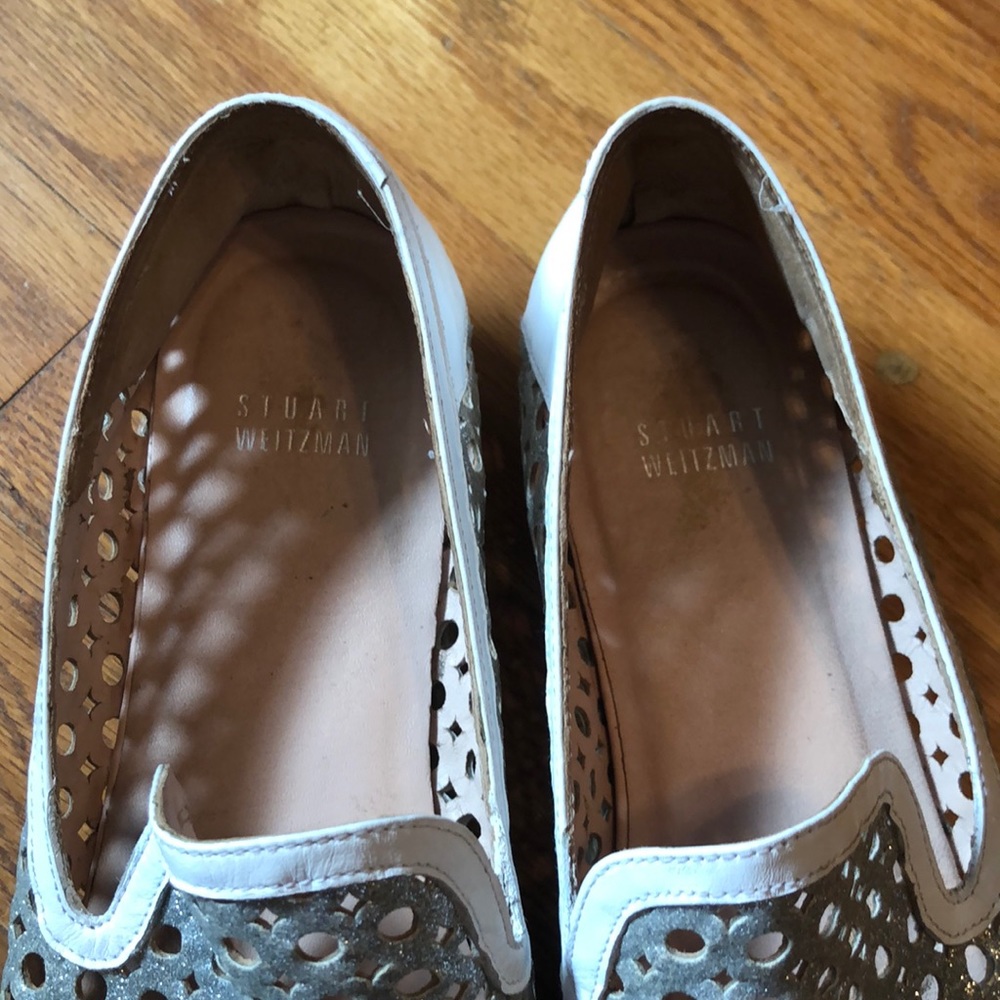 Stuart Weitzman Silver Metallic Leather Espadrille - Picture 5 of 9